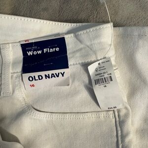 Old Navy White High-Rise Wow Flare Jeans
